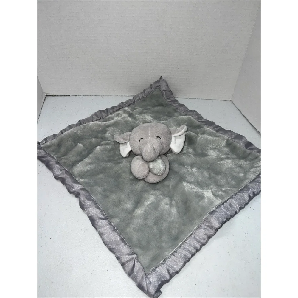 Carters Baby GRAY ELEPHANT LOVEY Security Blanket Blankie Plush Lovie Toy No Tag